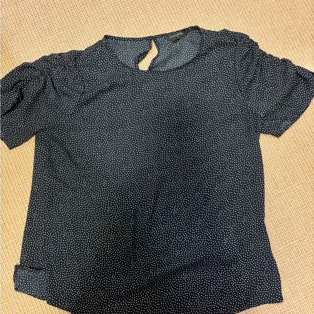 Women's Black Polka Dot Work Top